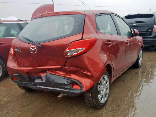 JM1DE1KY8E0183778 - 2014 MAZDA MAZDA2 SPO RED photo 4