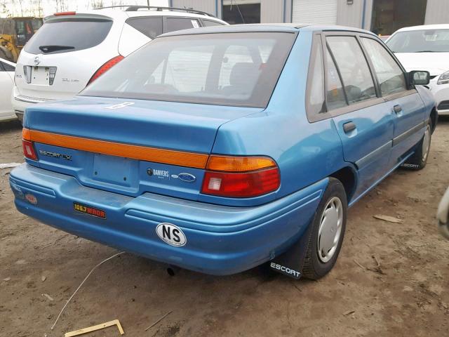 1FAPP14J5PW320723 - 1993 FORD ESCORT LX BLUE photo 4