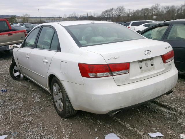 5NPET46F38H327023 - 2008 HYUNDAI SONATA GLS WHITE photo 3