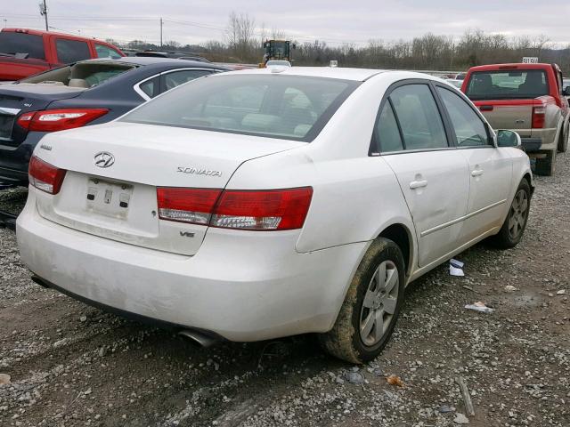 5NPET46F38H327023 - 2008 HYUNDAI SONATA GLS WHITE photo 4