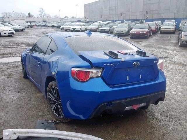 JF1ZCAC12E9603792 - 2014 SUBARU BRZ 2.0 LI BLUE photo 3