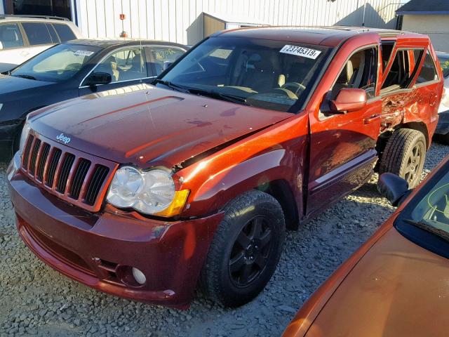 1J8GR48K38C206952 - 2008 JEEP GRAND CHER BURGUNDY photo 2