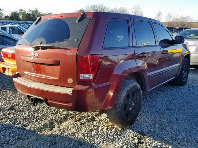 1J8GR48K38C206952 - 2008 JEEP GRAND CHER BURGUNDY photo 4