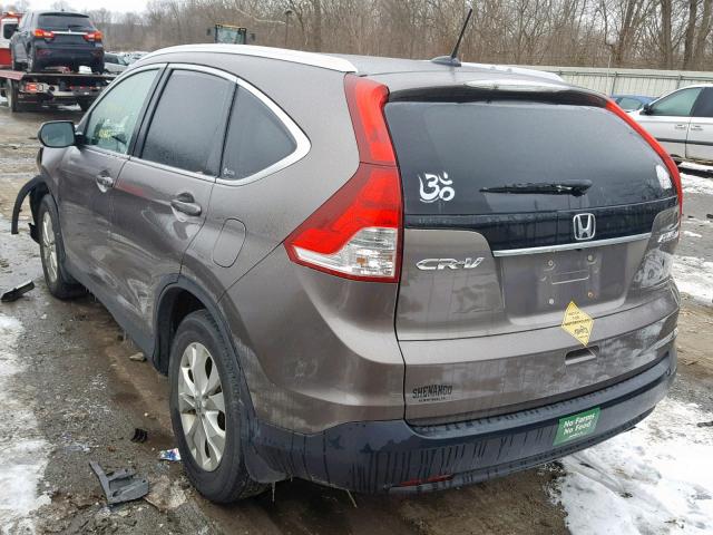 5J6RM4H71CL066266 - 2012 HONDA CR-V EXL GRAY photo 3