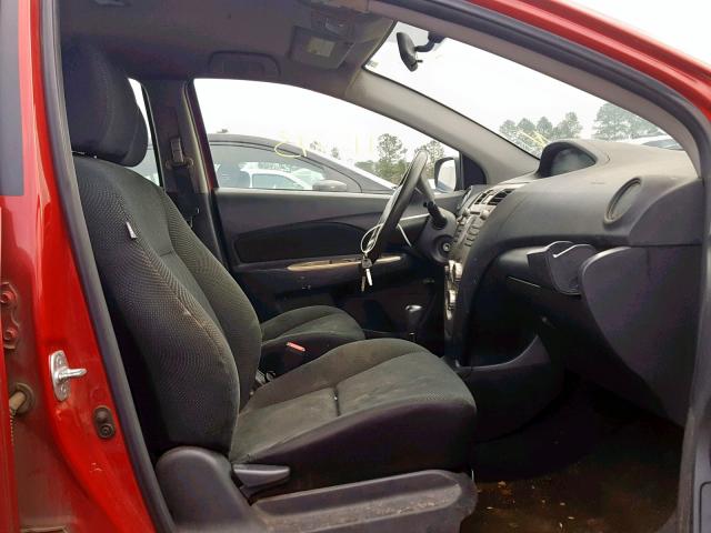 JTDBT4K38B1408175 - 2011 TOYOTA YARIS RED photo 5