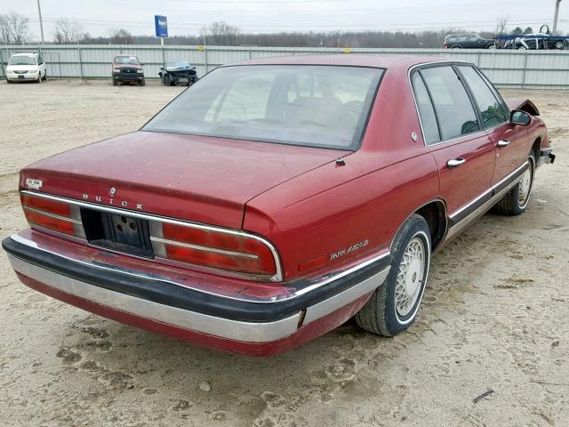 1G4CW53L4N1642281 - 1992 BUICK PARK AVENU RED photo 4