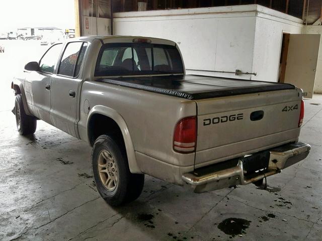 1B7HG48N22S606137 - 2002 DODGE DAKOTA QUA SILVER photo 3