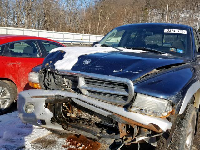 1D7HG48N34S665240 - 2004 DODGE DAKOTA QUA BLUE photo 9