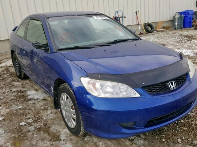 1HGEM21555L810571 - 2005 HONDA CIVIC LX BLUE photo 1