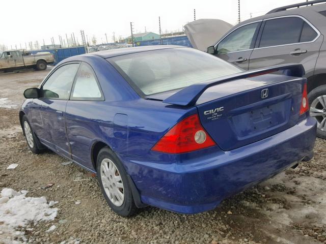 1HGEM21555L810571 - 2005 HONDA CIVIC LX BLUE photo 3