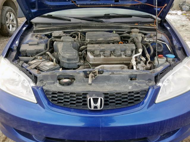 1HGEM21555L810571 - 2005 HONDA CIVIC LX BLUE photo 7