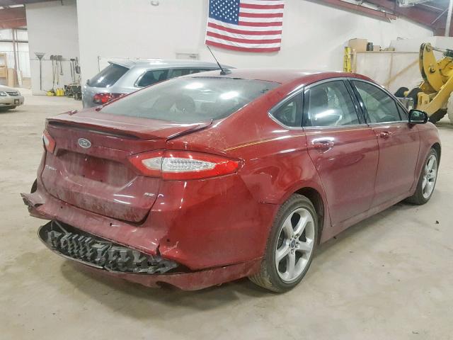 3FA6P0H71GR326350 - 2016 FORD FUSION SE RED photo 4