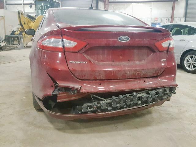 3FA6P0H71GR326350 - 2016 FORD FUSION SE RED photo 9