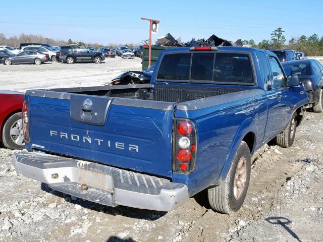 1N6DD26S12C353226 - 2002 NISSAN FRONTIER K BLUE photo 4