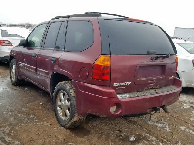 1GKDT13S352159834 - 2005 GMC ENVOY MAROON photo 3