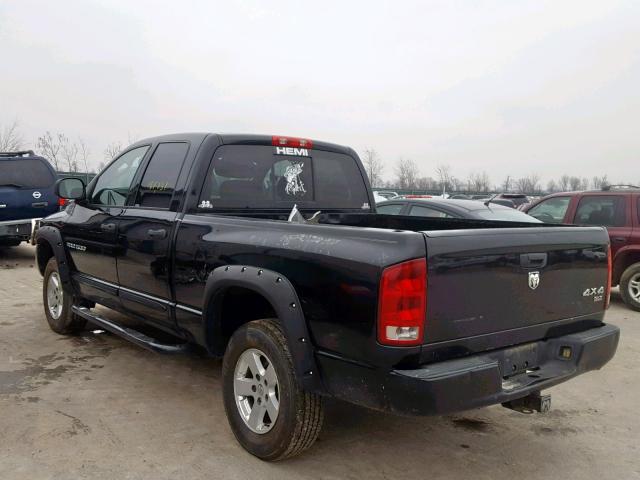 1D7HU18D65S129799 - 2005 DODGE RAM 1500 S BLACK photo 3