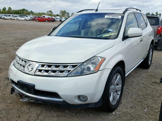 JN8AZ08T96W425879 - 2006 NISSAN MURANO SL WHITE photo 2