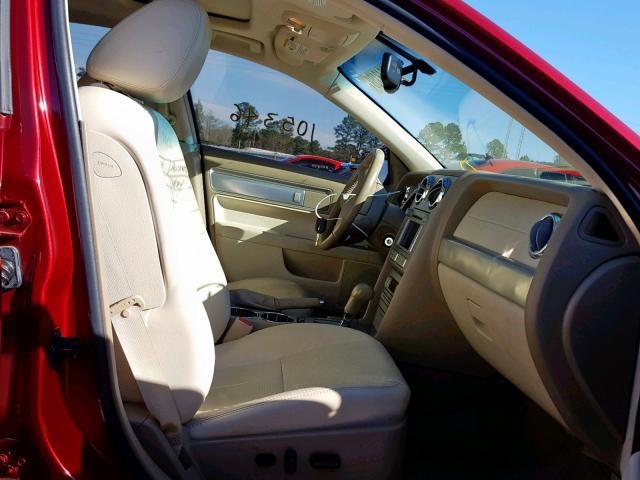 3LNHM26T79R605467 - 2009 LINCOLN MKZ RED photo 5