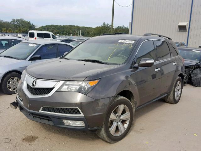 2HNYD2H65AH527924 - 2010 ACURA MDX TECHNO GRAY photo 2