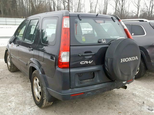 JHLRD68596C001785 - 2006 HONDA CR-V LX BLACK photo 3