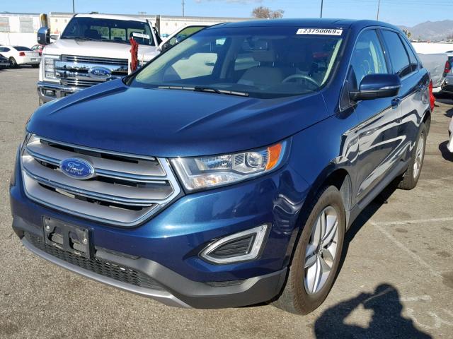 2FMPK3J82HBB58568 - 2017 FORD EDGE SEL BLUE photo 2