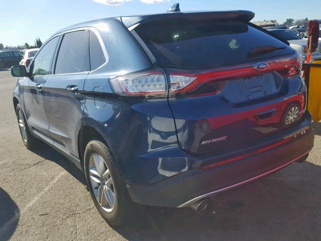 2FMPK3J82HBB58568 - 2017 FORD EDGE SEL BLUE photo 3