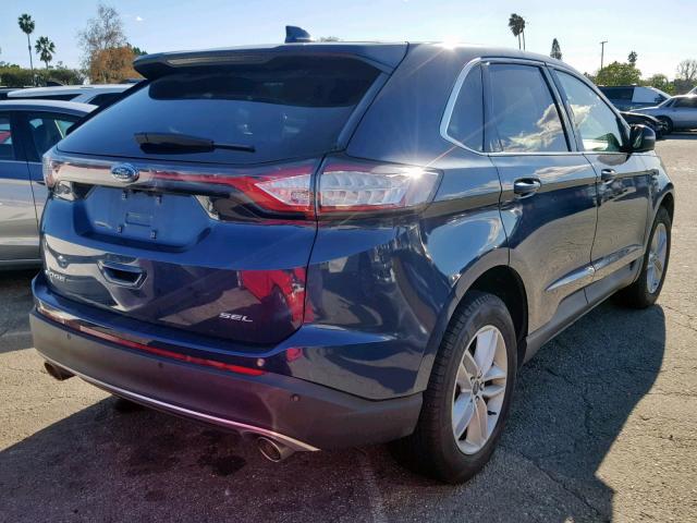 2FMPK3J82HBB58568 - 2017 FORD EDGE SEL BLUE photo 4