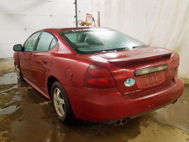 2G2WP522541229273 - 2004 PONTIAC GRAND PRIX MAROON photo 3