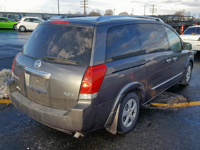 5N1BV28U67N120181 - 2007 NISSAN QUEST S CHARCOAL photo 4