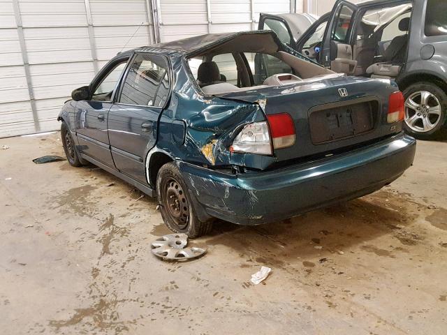 1HGEJ6628WL016521 - 1998 HONDA CIVIC DX GREEN photo 3