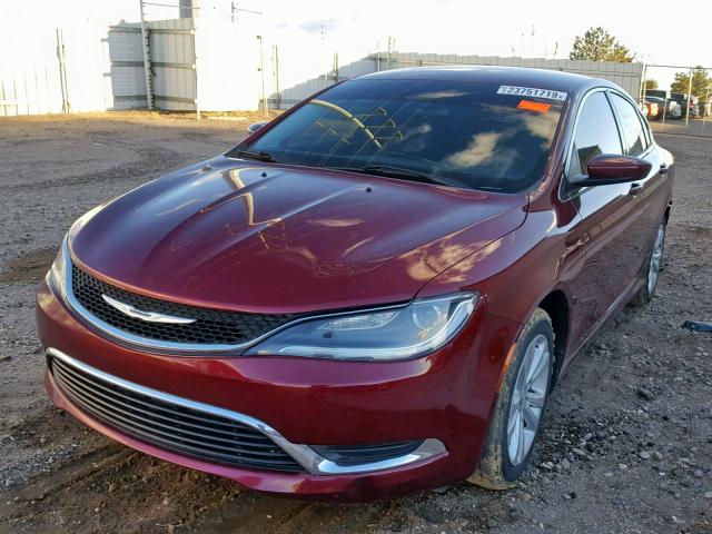 1C3CCCAB1FN709896 - 2015 CHRYSLER 200 LIMITE BURGUNDY photo 2