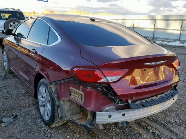 1C3CCCAB1FN709896 - 2015 CHRYSLER 200 LIMITE BURGUNDY photo 3