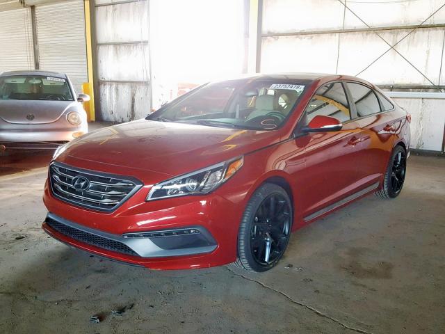 5NPE34AF6HH574673 - 2017 HYUNDAI SONATA SPO RED photo 2