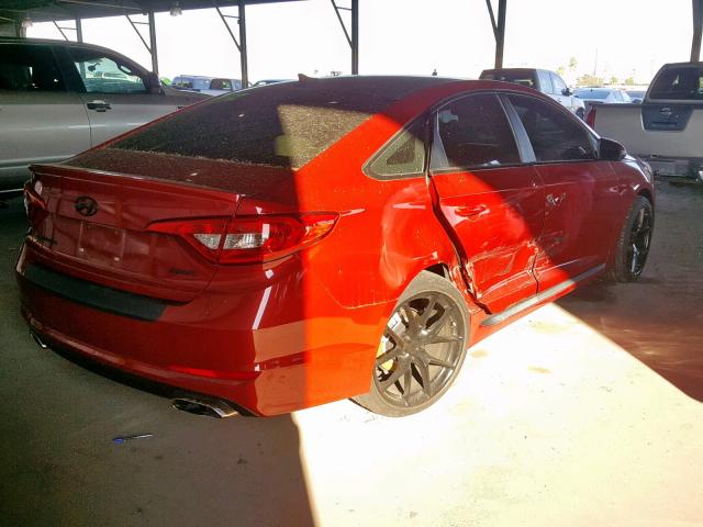 5NPE34AF6HH574673 - 2017 HYUNDAI SONATA SPO RED photo 4