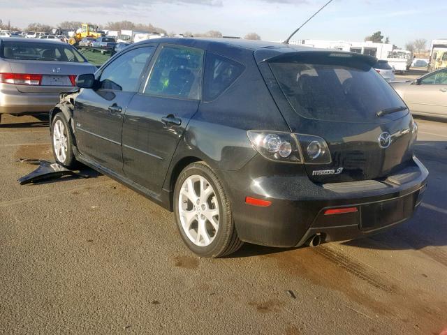 JM1BK343581776283 - 2008 MAZDA 3 HATCHBAC BLACK photo 3