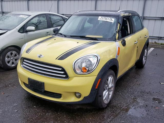 WMWZB3C59CWM29890 - 2012 MINI COOPER COU YELLOW photo 2