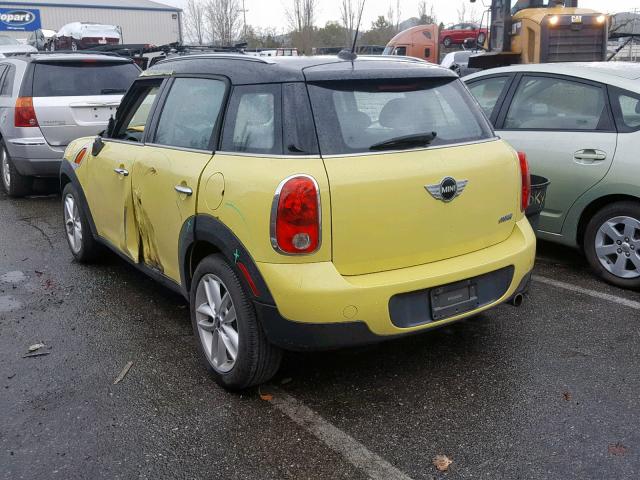 WMWZB3C59CWM29890 - 2012 MINI COOPER COU YELLOW photo 3