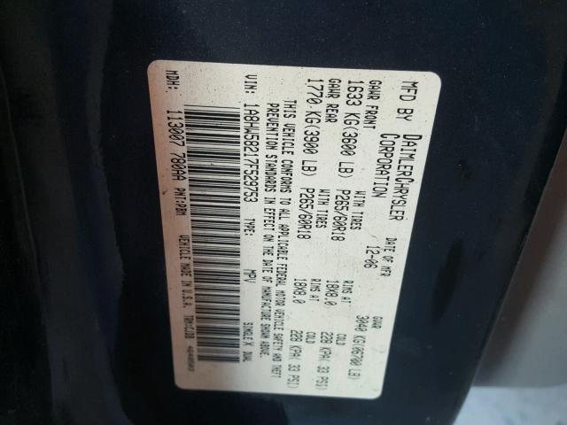 1A8HW58217F529753 - 2007 CHRYSLER ASPEN LIMI BLUE photo 10