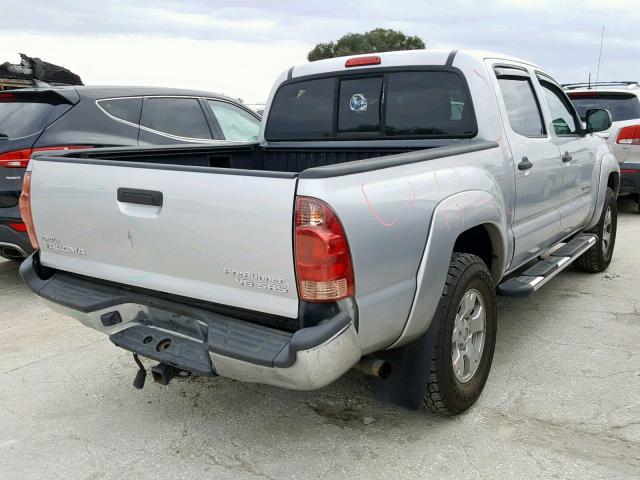 3TMJU62N48M051790 - 2008 TOYOTA TACOMA DOU SILVER photo 4