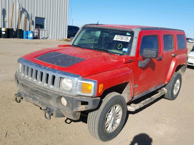 5GTDN13EX78108176 - 2007 HUMMER H3 RED photo 2