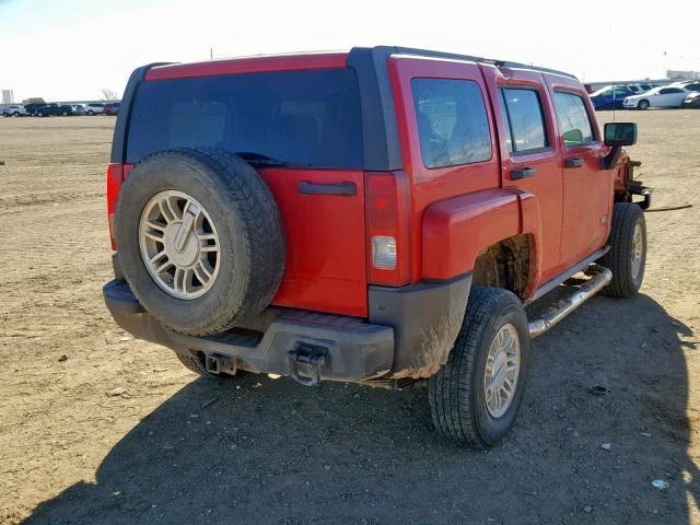 5GTDN13EX78108176 - 2007 HUMMER H3 RED photo 4