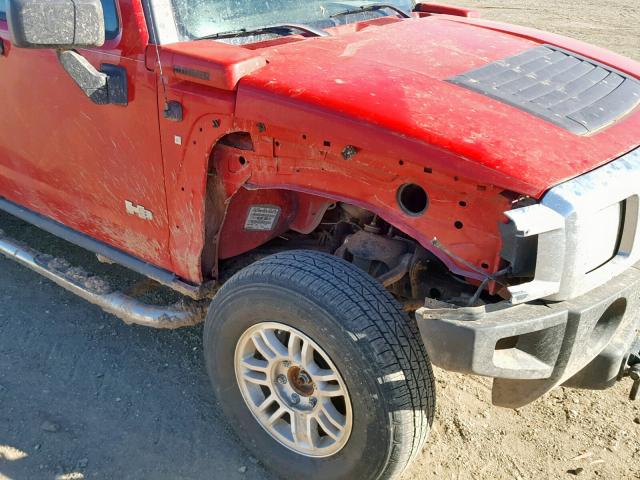 5GTDN13EX78108176 - 2007 HUMMER H3 RED photo 9