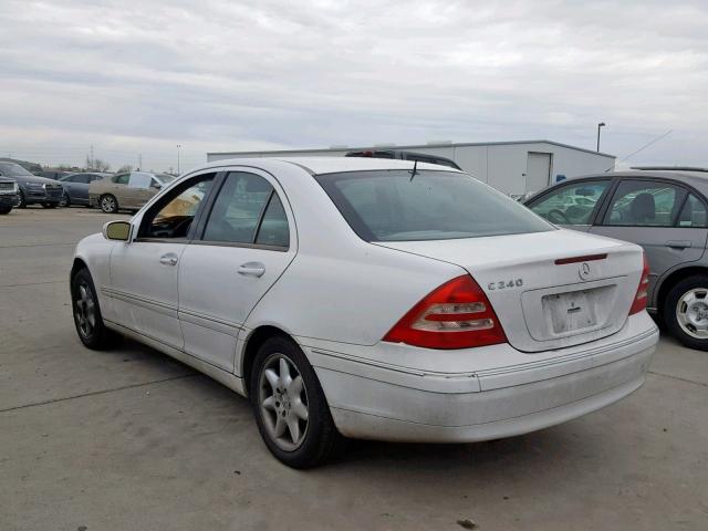 WDBRF61J51F092316 - 2001 MERCEDES-BENZ C 240 WHITE photo 3