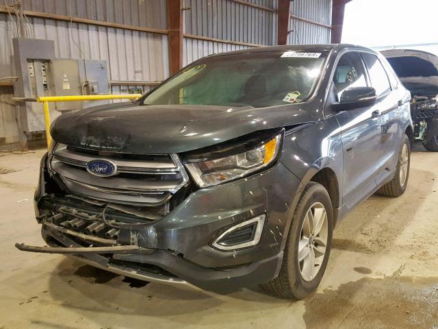 2FMTK3J81FBB02262 - 2015 FORD EDGE SEL GREEN photo 2