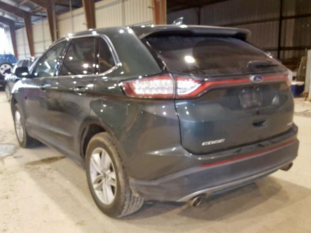 2FMTK3J81FBB02262 - 2015 FORD EDGE SEL GREEN photo 3