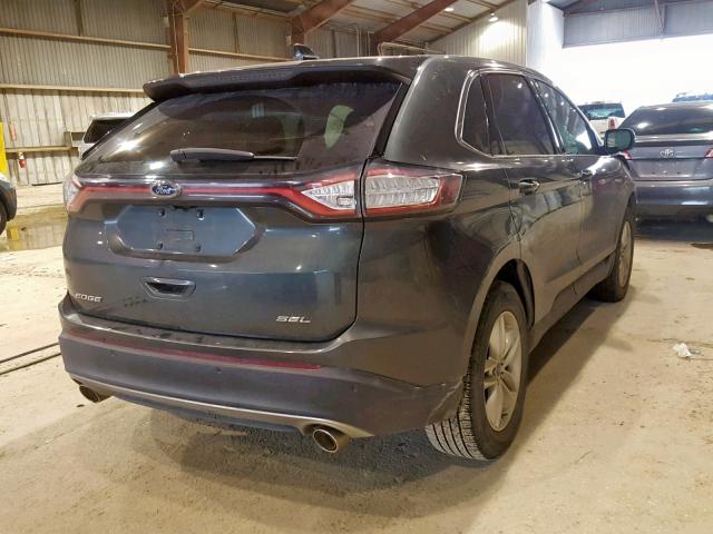 2FMTK3J81FBB02262 - 2015 FORD EDGE SEL GREEN photo 4