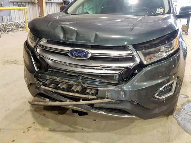 2FMTK3J81FBB02262 - 2015 FORD EDGE SEL GREEN photo 9