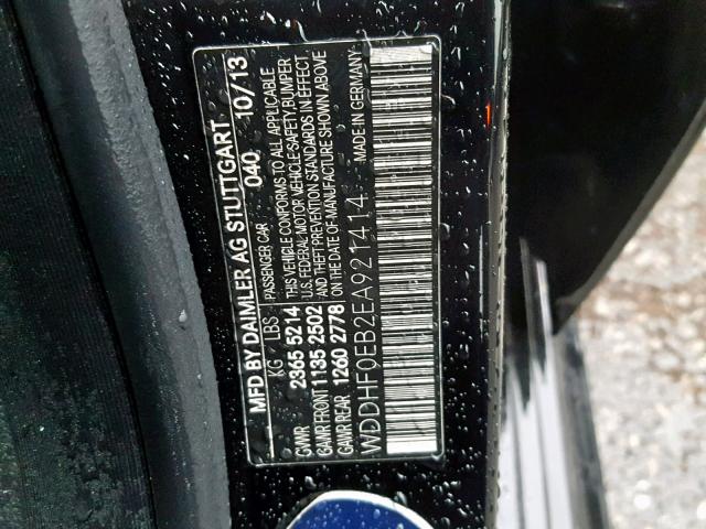 WDDHF0EB2EA921414 - 2014 MERCEDES-BENZ E 250 BLUE BLACK photo 10