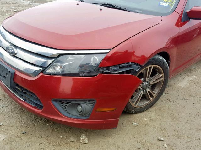 3FAHP0HAXAR241681 - 2010 FORD FUSION SE RED photo 9