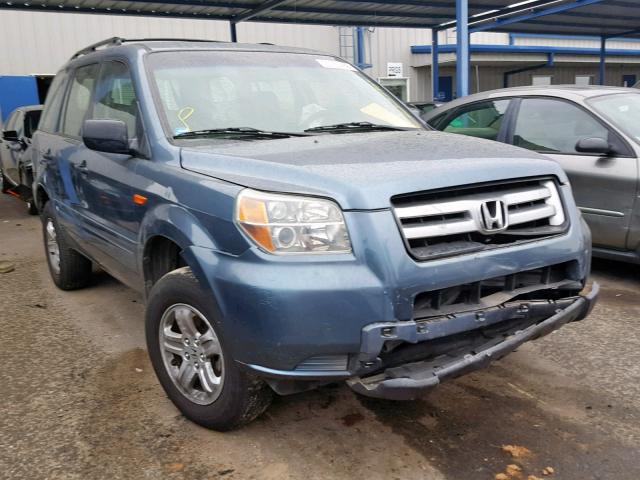 5FNYF28146B023074 - 2006 HONDA PILOT LX BLUE photo 1